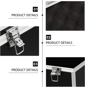 Maletín Rígido <span class=keywords><strong>de</strong></span> Aluminio Negro, Maletín <span class=keywords><strong>de</strong></span> Transporte Resistente a Impactos con Espuma para Instrumentos <span class=keywords><strong>de</strong></span> Prueba, Cámaras, Herramientas, Piezas, Mecánica - Product Image 4