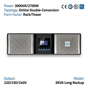 เครื่องสำรองไฟฟ้าแบบออนไลน์ DX Series DX RT 3KS 3kVA 2.7kW 230V CE ISO ระบบแปลงไฟแบบคู่ พร้อมแบตเตอรี่สำรองใช้งานได้นาน สำหรับระบบโทรคมนาคม - Product Image 4