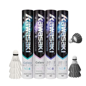 Véritable <span class=keywords><strong>volant</strong></span> de badminton Galaxy en plumes de canard, résistant aux chocs, stabilité de vol, coupe-vent, professionnel - Product Image 5