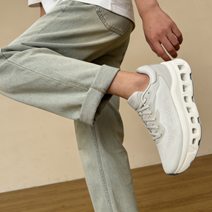 Zapatillas Deportivas Unisex Casuales Blancas con Detalles en Perla, Estilo <span class=keywords><strong>Tenis</strong></span>, Color Negro Hierro, para Deportes al Aire Libre y Caminar, con Función <span class=keywords><strong>de</strong></span> Aumento <span class=keywords><strong>de</strong></span> Altura - Product Image 3
