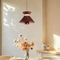 Lampe suspendue contemporaine à hauteur réglable, LED 3000K lumière blanc chaud, construction en fer forgé, finition noire, forme sablier