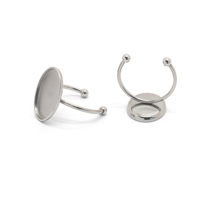 Bagues vierges ovales pour cabochons, composants de bijoux, kits de fabrication de bijoux, plateaux de sertissage ouverts, bases plates pour la création de bijoux DIY - Product Image 4