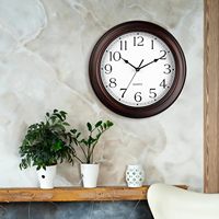 Jam Dinding Tradisional Klasik Tanpa Suara untuk Ruang Tamu Kamar Tidur Dekorasi Rumah Vintage Warna Walnut Gelap Ringan