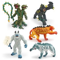 Modèles de monstres mythologiques occidentaux simulés transfrontaliers : Hippocampe, Bonhomme de neige, Tigre sabre-denté, Loup-garou décoratifs