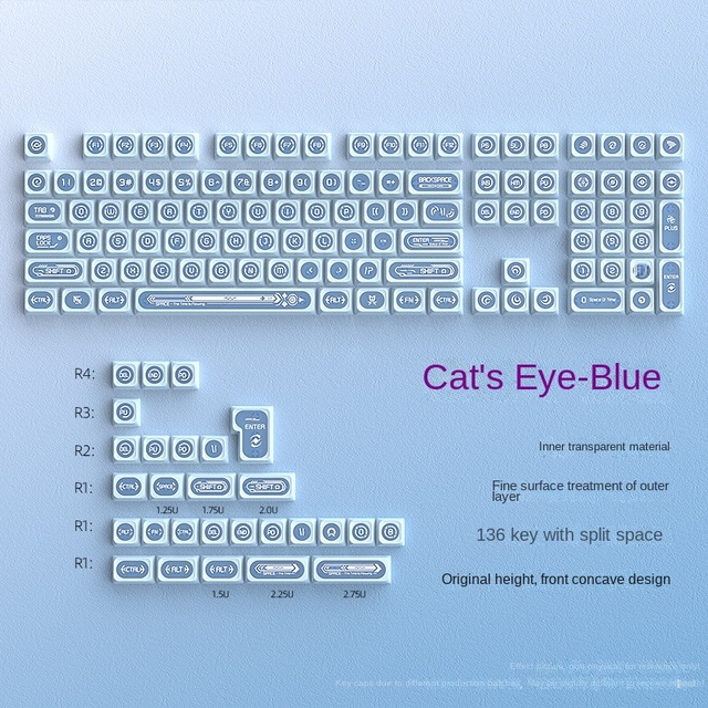 Wholesale Stock Customizable Blue Cat's Eye Stone Keycap for Mechanical Keyboard