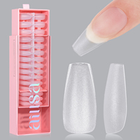 Aillsa 360 pièces Faux ongles en acrylique forme cercueil moyen, finition mate intégrale, pour nail art avec design personnalisable