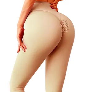 Özel yüksek bel geri dönüşümlü kadın Yoga pantolon moda tasarım tayt sıkı kadın spor egzersiz TikTok ezme tayt