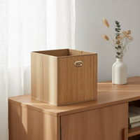 Panier de rangement pliable en bambou naturel, le plus vendu, écologique, certifié BSCI, fabriqué au Shandong, pour la maison, le bureau et l'hôtel