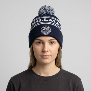 Wholesale Custom Hot Selling Jacquard Striped <strong>POM</strong> <strong>POM</strong> <strong>Beanie</strong> High Quality Knitted Cap Outdoor OEM Winter Ski Acrylic Hat - Product Image 1