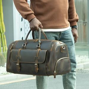 Vente en gros de nouveaux sacs de voyage de luxe marron de grande capacité avec doublure en polyester et fermeture à glissière en cuir PU - Product Image 1
