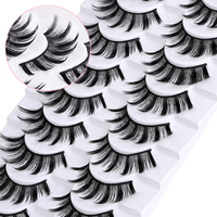 Faux cils en vison 3D russes à marque privée, vente en gros, cils naturels, cils en grappe effet œil de renard