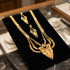 Juego de Collares Rani Haar Chapados en Oro Micro de 14K, 18K y 24K al por Mayor, Conjunto de Joyería de Diseño Tradicional, Conjunto de Joyería de Moda de Latón Dorado - Product Image 3