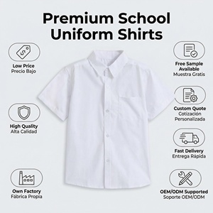 Chemises pour enfants avec logo personnalisé, bonne qualité, respectueuses de l'environnement, taille européenne, vente en gros, uniformes scolaires - Product Image 3