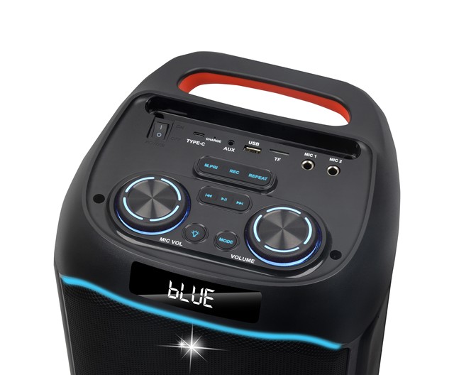 NDR-616B 2025 Newest Dual 6.5 Inch Wireless Portable Karaoke Speaker with RGB LED Lighting and Wireless MIC for Parties