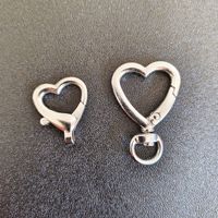 Gantungan Kunci Perak MFan Zinc Alloy Spring Clasp Lobster Clasp Berlapis Elektro Putih Bentuk K, Hati, Bintang, Lingkaran untuk DIY Perhiasan