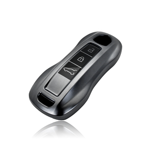 Accessori per chiavi auto grigio scuro in metallo grigio colore grigio Sfot TPU custodia custodia per chiave per auto compatibile con Porsche - Product Image 1