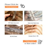 Qingdao Haohao Tissage de cheveux naturels en forme de papillon, sans couture, à cuticules entièrement alignées, avec trous en PU injecté, en cheveux humains