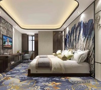 Großhandel Bedruckte Teppiche Axminster-Teppichrollen Luxus-Hotelzimmer Bankettsaal Flurteppich Hotel-Wollteppich von Wand zu Wand