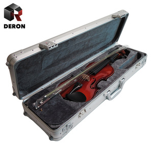 Estuche Rígido de Aluminio de Alta Gama, Resistente a Impactos y Caídas, para Violín, con Acolchado Reforzado, para Viajes y Protección del Instrumento - Product Image 1