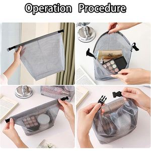Pochette de maquillage imperméable en EVA, organiseur de cosmétiques transparent, sac à main avec filet pour les voyages et le rangement dans la salle de bain - Product Image 5