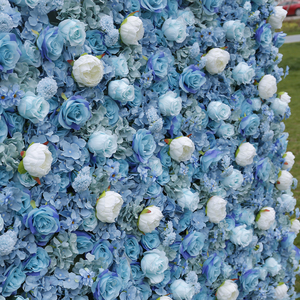 Wholesale Custom 5D Fabric Roll up <strong>Artificial</strong> Silk Rose Peony <strong>Flowers</strong> <strong>Wall</strong> Backdrop Panel Wedding Decor <strong>Artificial</strong> <strong>Flower</strong> <strong>Wall</strong> - Product Image 2