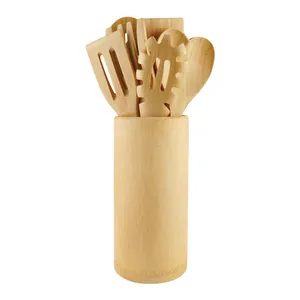 GL Bamboo Wooden Kitchen Tools Bamboo Kitchen Utensils Set With Holder Bamboo Kitchenware