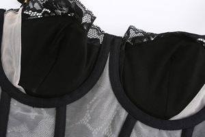 Sujetador de realce para mujer con corpiño de satén, correa acolchada de encaje, ropa interior de Color sólido, sujetador cómodo Sexy Secret 1394 - Product Image 5