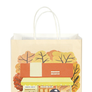 Illustration Food Floral Packaging Kraft Paper <b>Bag</b> Manufacturer Vietnam ISO Certified Custom Shopping <b>Bag</b> Supplier - Product Image 3