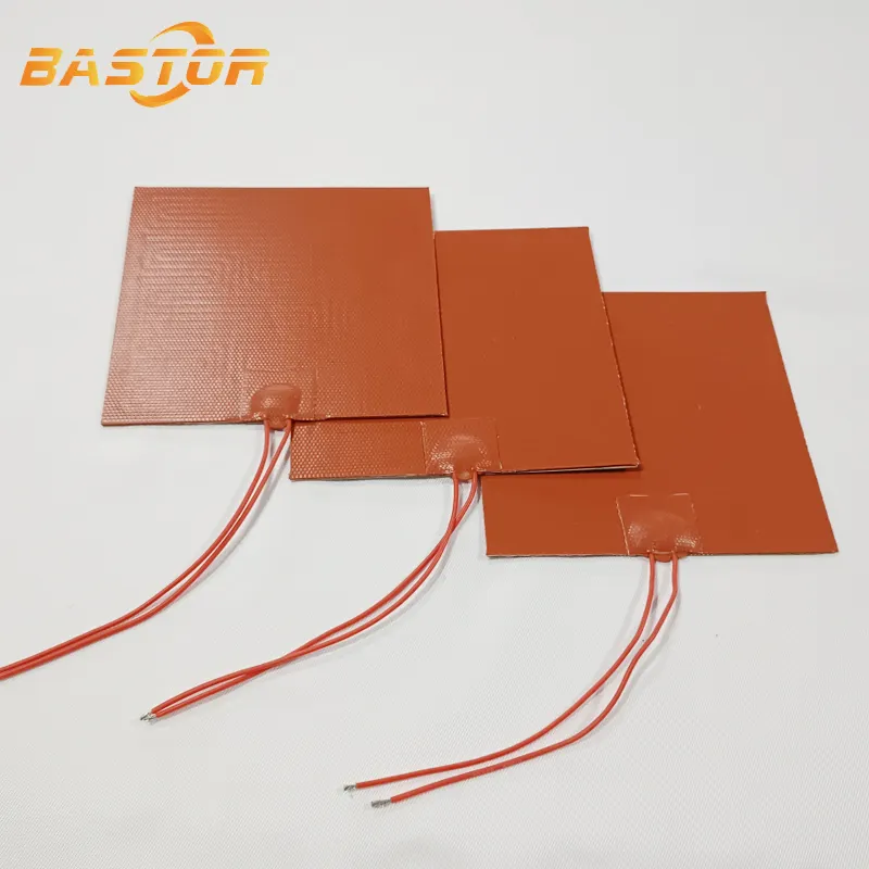 china manufactures 12v 36v 48v dc 3d printer flexible electric silicone rubber heating element pad