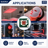 GUORUI3w LED 660nm con Chip Sanan Epileds 3535 3030 2835 SMD, Hoja de Datos del Chip LED 660nm, Luces LED de 3w de Alto Brillo