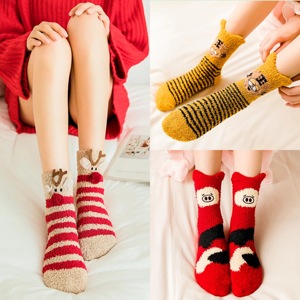 Chaussettes pelucheux coton moelleux tricot équipage noël chaussettes de noël - Product Image 4