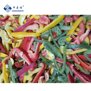 Sinocharm BRC A Bulk Fresh Frozen Strips Blend Peppers Frozen Different Colored Pepper for Commercial Kitchen Supply