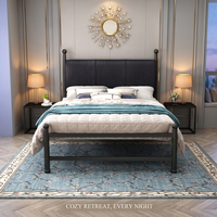 Base de Cama Metálica Resistente, Plataforma Estable, Sin Ruido, Sin Deformación, Mueble Duradero para Dormitorio