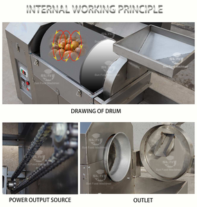 เครื่องคั่วเมล็ดพืชขนาดเล็ก สแตนเลส ใช้ไฟฟ้า สำหรับคั่วเม็ดมะม่วงหิมพานต์ เมล็ดทานตะวัน และถั่วลิสง - Product Image 5