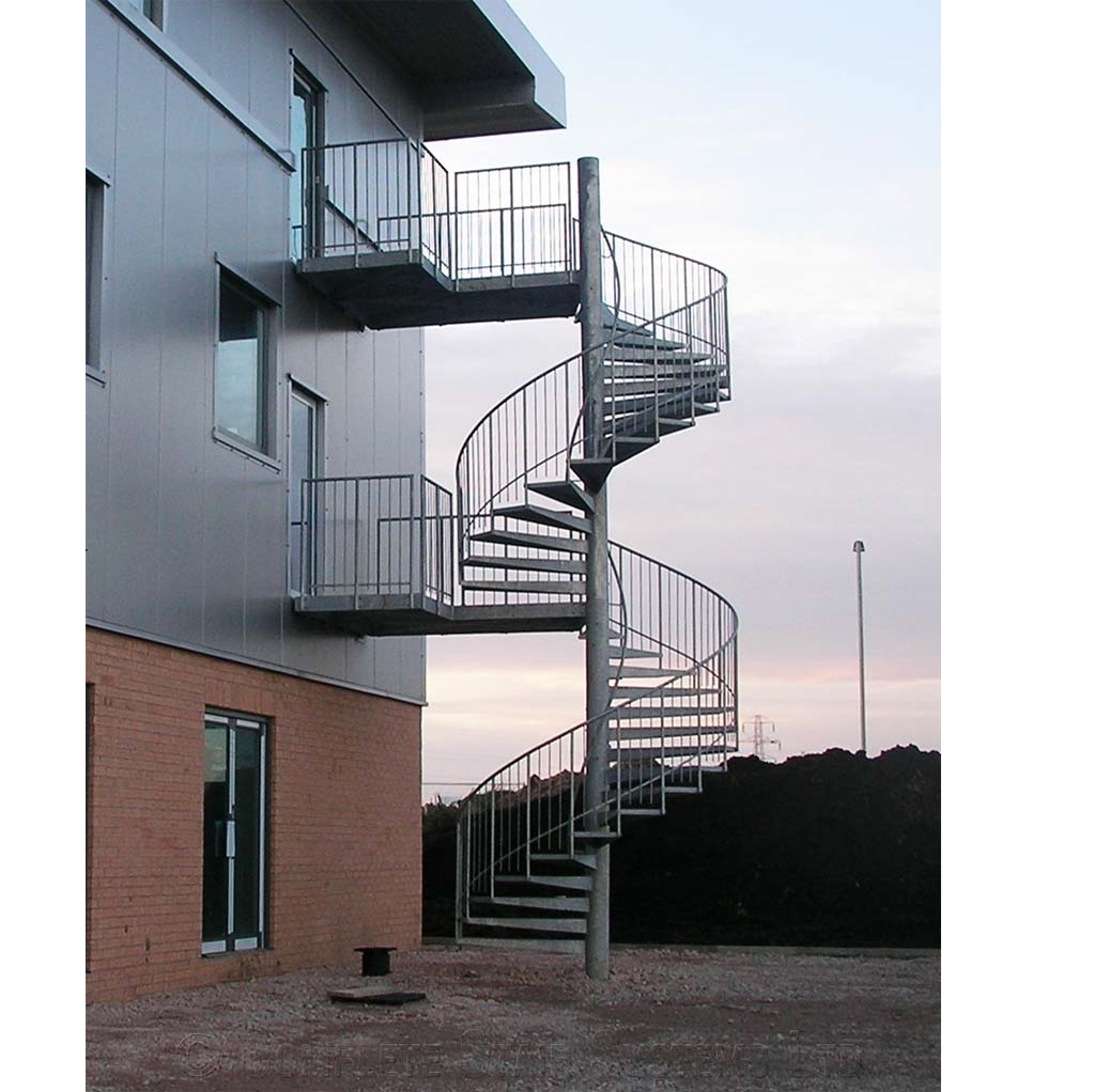 Escalera de Metal Industrial para exteriores, escalera de acero galvanizado