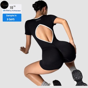 Body de yoga sans couture pour femmes <span class=keywords><strong>justaucorps</strong></span> d'entraînement à dos ouvert avec contrôle du ventre et levage des fesses pour la danse, la course à pied, le yoga et l'entraînement physique - Product Image 1