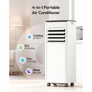 เครื่องปรับอากาศพกพา Euhome 8000 บีทียู 4 in 1 พร้อมพัดลม ดูดความชื้น โหมดสุญญากาศ วัสดุพลาสติก สีขาวดำ - Product Image 5