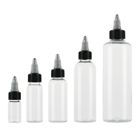 Bouteille d'eau transparente en plastique PET, bouteille en plastique à visser avec bouchon à vis, 2 oz, 4 oz, 8 oz, bouteille de 50 ml, 100 ml, 250 ml, 500 ml