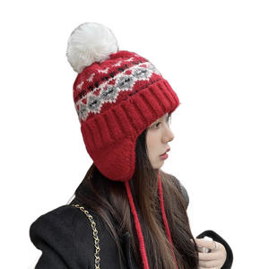 Women's <b>Fair</b> <b>Isle</b> Retro Jacquard Wool <b>Hat</b> Winter Warm Ear-Protecting Knitted <b>Hat</b> for Snowy Days - Product Image 4