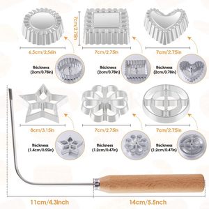 Cake Tools Set 7Pcs Aluminum Alloy Molds With Wooden Handle For Baking And Frying Snacks - Product Image 1