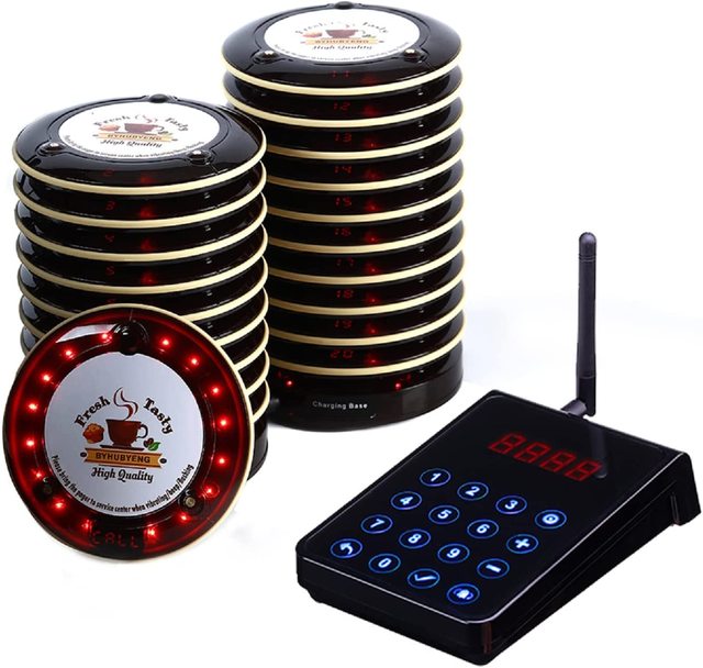 Wireless Social Distancing Restaurant Guest Table Call Button Paging Waiter Pager Beeper Service Calling System Long Range Cafe