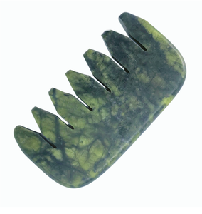 Produits de massage du cuir chevelu pour la relaxation de la tête, couleur verte, peigne en pierre naturelle de jade Xiuyan - Product Image 6