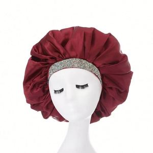 Gorros de Dormir Grandes y Suaves con Banda Elástica Ancha de Satén, Gorro para Dormir, Cubrecabezas para Mujeres con Cabello Rizado Natural y Trenzas - Product Image 3