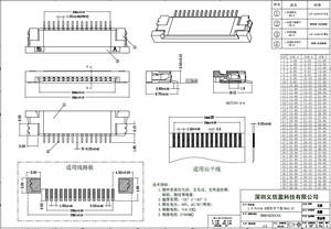 YXY FFC/FPC 1.0 มม.ซ็อกเก็ต ZIF ระยะพิทช์ 0.5 มม. 12/18/20/34/40/32 พิน ครึ่งหนึ่ง 180 องศา ขั้วต่อ PCB แบบ SMD สีดำ - Product Image 2