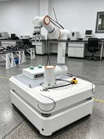 Châssis mobile AGV à navigation laser équipé d'un bras robotique collaboratif à six axes FR5, moteur PLC, charge utile de 5 kg, manipulateur mobile