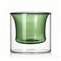 Ensemble de tasses en verre à double paroi colorées, en verre borosilicate de haute qualité, isolées, multi-formes, résistantes à la chaleur, pour la maison, le bar, les fêtes