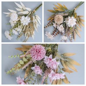 Bouquet de fleurs artificielles Serya Xiaolihua, rose et blanc, en tissu tissé plastique, décoration de mariage et de maison CF01236A - Product Image 3
