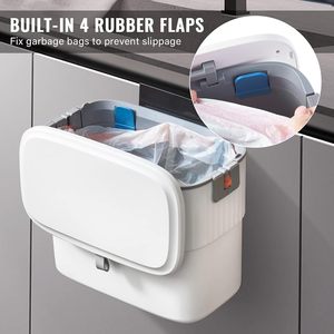 Nouvelle poubelle en PP, style moderne, pour la cuisine, sans perçage, à suspendre au mur, grande capacité, seau de rangement - Product Image 4