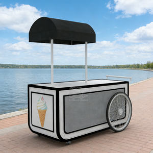 Chariot de vente ambulante de gelato italien, portable, électrique, pour la plage, avec congélateur extérieur - Product Image 2