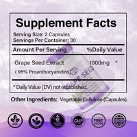 Cápsulas de Extracto de Semilla de Uva con Proantocianidinas, Suplementos Naturales de Venta Caliente OEM ODM